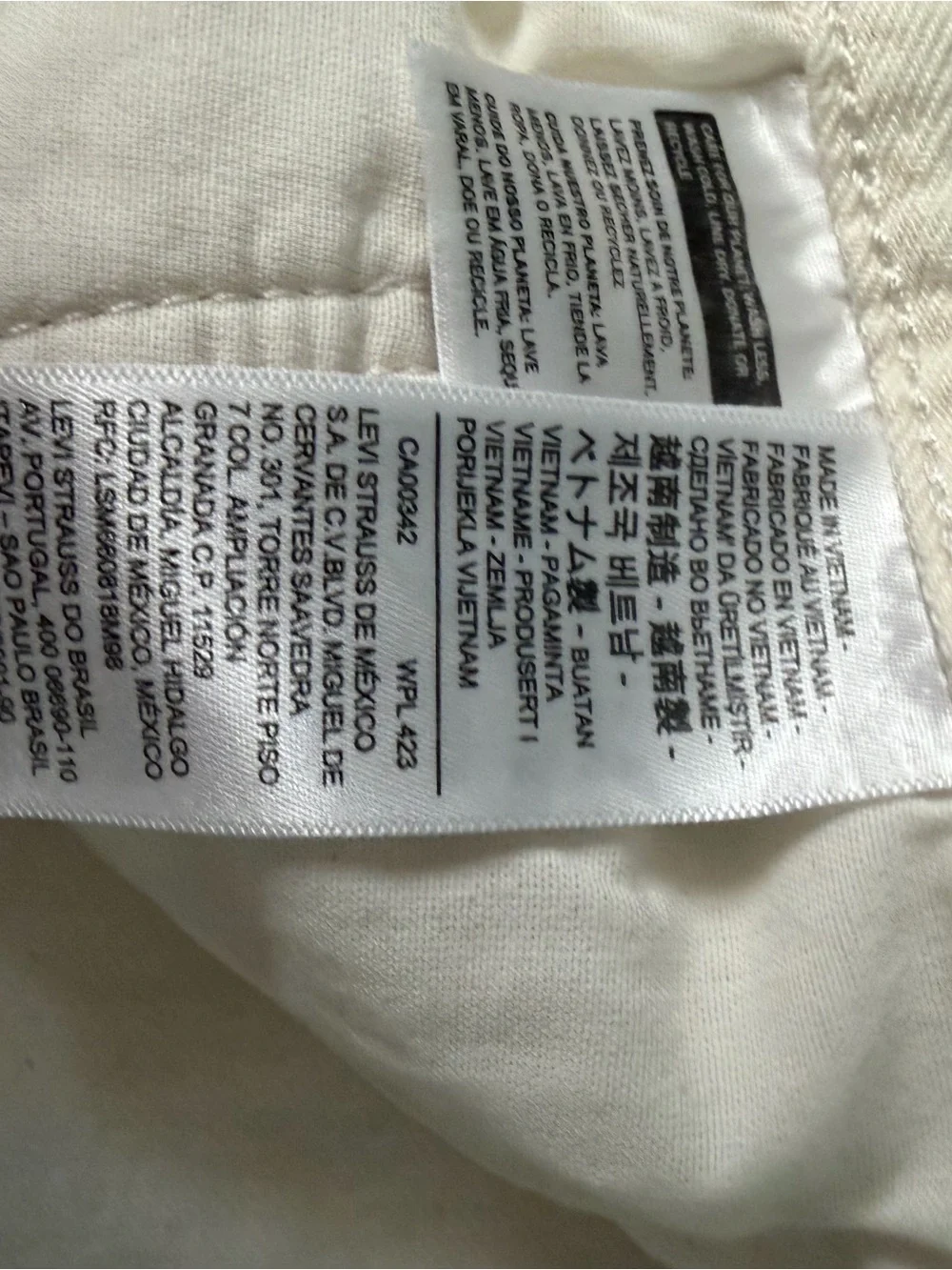 Levi's Cream Straight Leg High-Rise Jeans - Picture 7 of 8